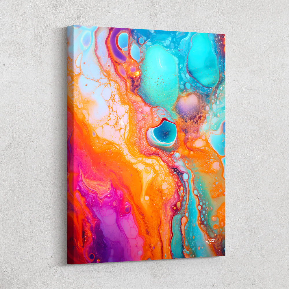 Earthy Symphony: Abstract acrylic ink painting Canvas Print for