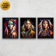 Colorful modern Native American portrait framed wall art set
