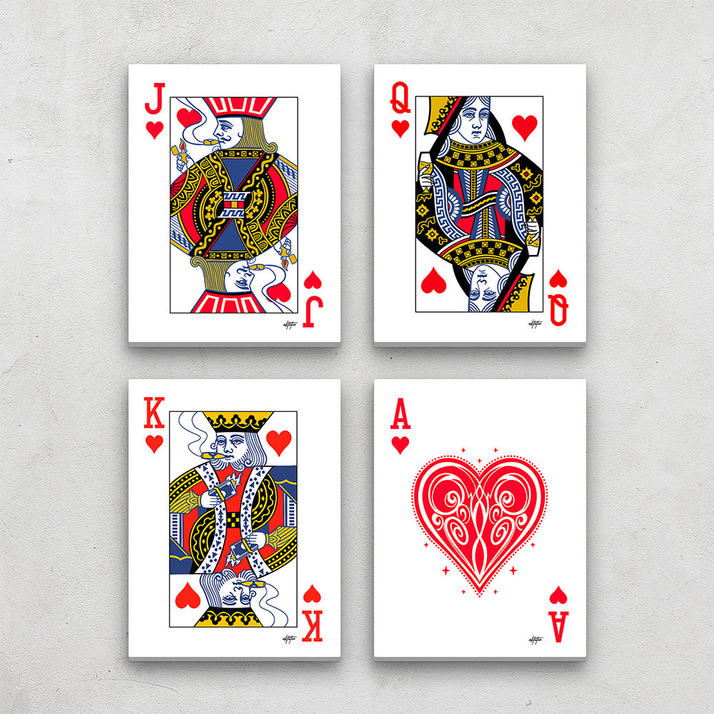 The Deck of Hearts Canvas Art Set: Wield the Power of Expectancy