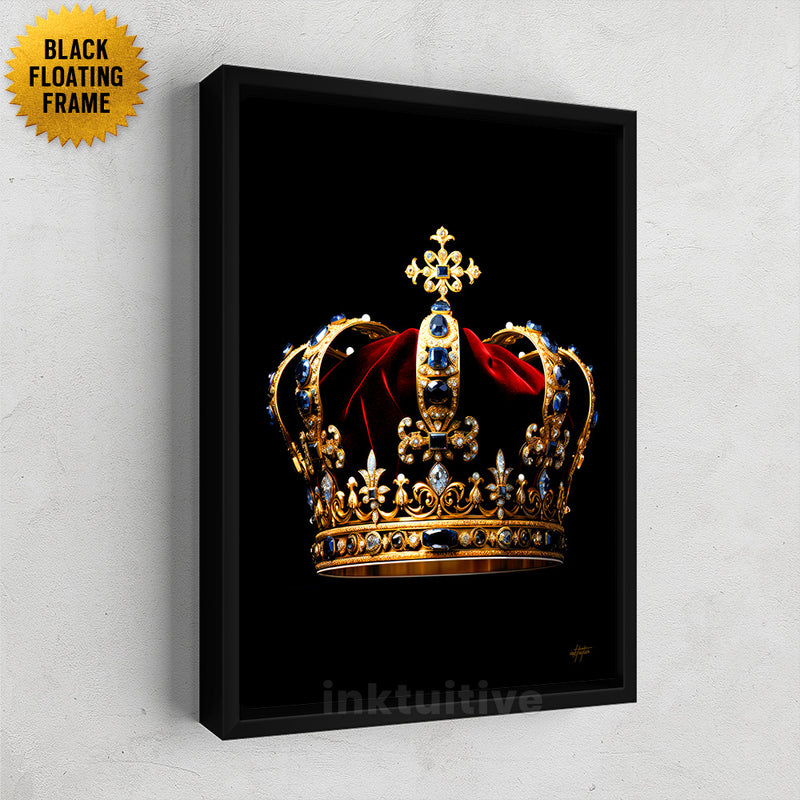 King Crown Framed Canvas Art