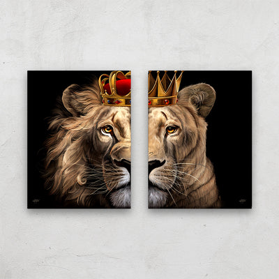 Lion and Lioness Royal Wall Art Set