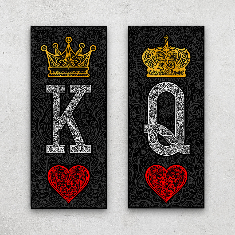 Ornate King & Queen 2 Piece Set: Timeless Love and Authority