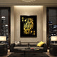 Queen of Clubs gold wall decor living room