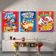 Cereal Boxes motivational wall art in kitchen