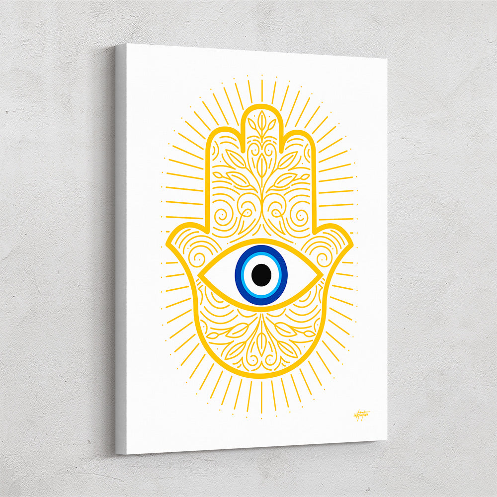 Hamsa Hand - Canvas art to bring protection and good fortune – Inktuitive