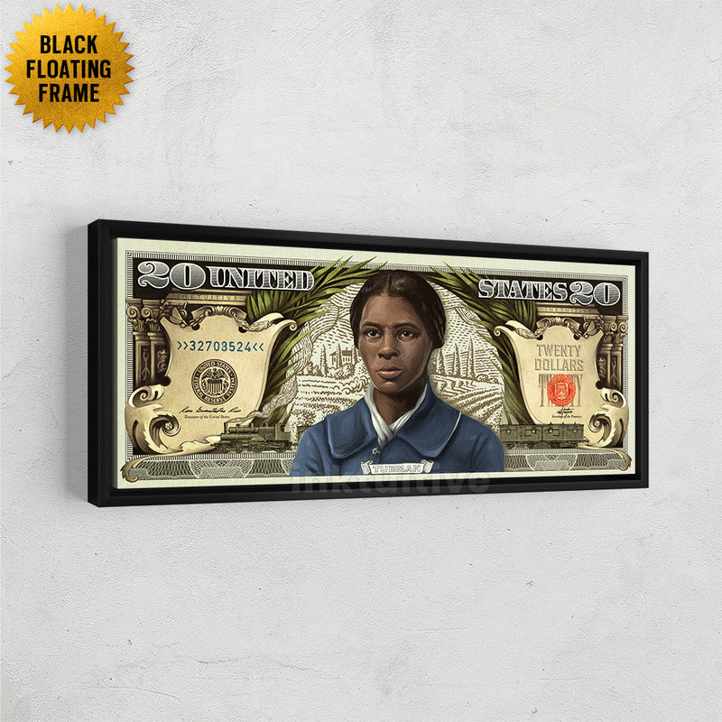 Harriet Tubman black canvas art