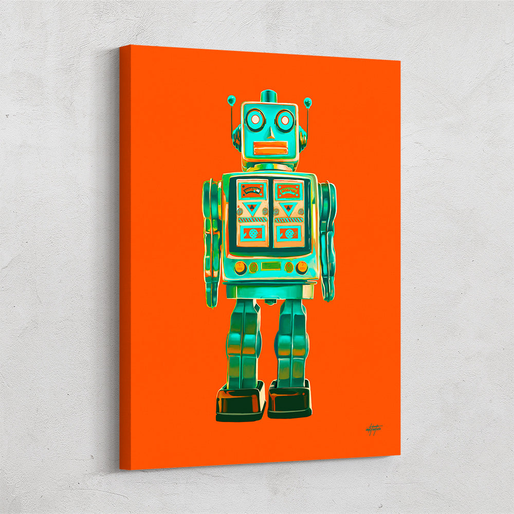 Retro Robot Wall Decal 1950's Style Robot Atomic Age Decal Toy