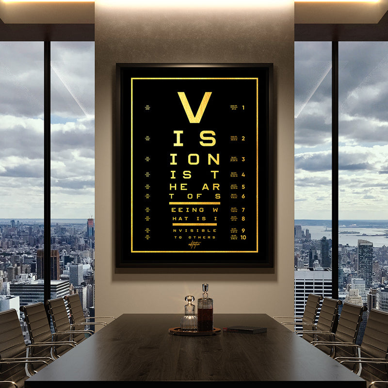 Vision Test, Canvas art in gold on office wall