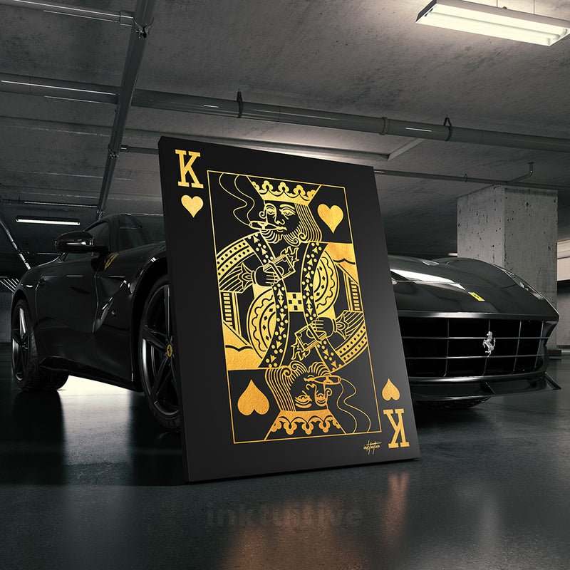 wall art of poker king of hearts card