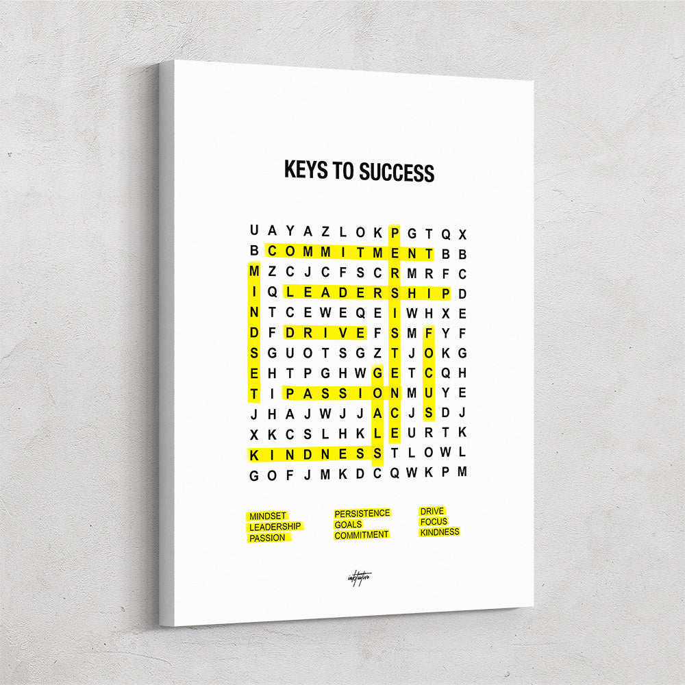The SUCCESS Puzzle: Word Search Canvas Art – Inktuitive