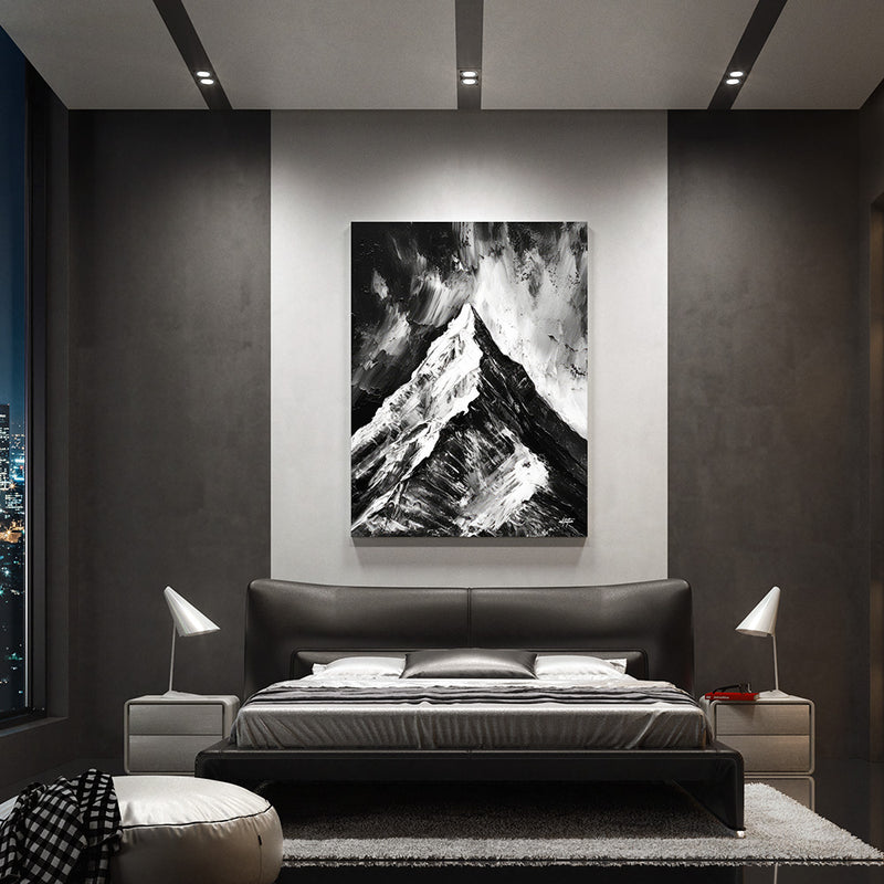 Abstract mountain wall art bedroom