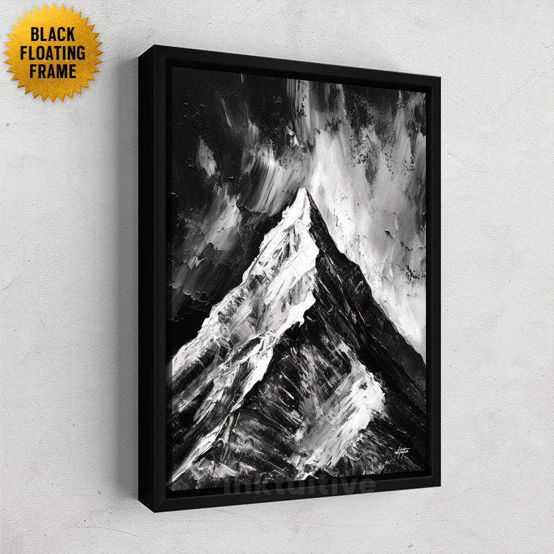 Abstract wall art of mountain framed