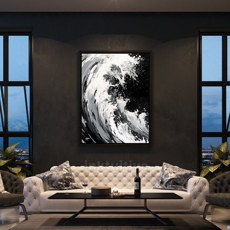Abstract wave wall decor living room