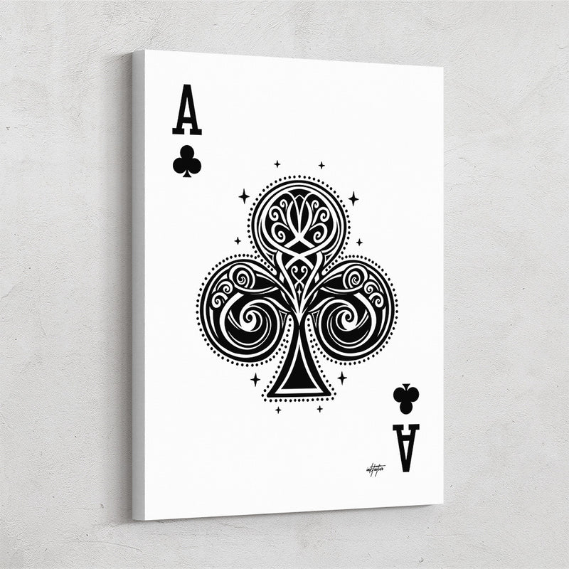Ace of Clubs poker canvas art