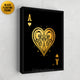 Ace of hearts gold framed canvas art