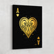 Ace of Hearts gold playing card canvas art
