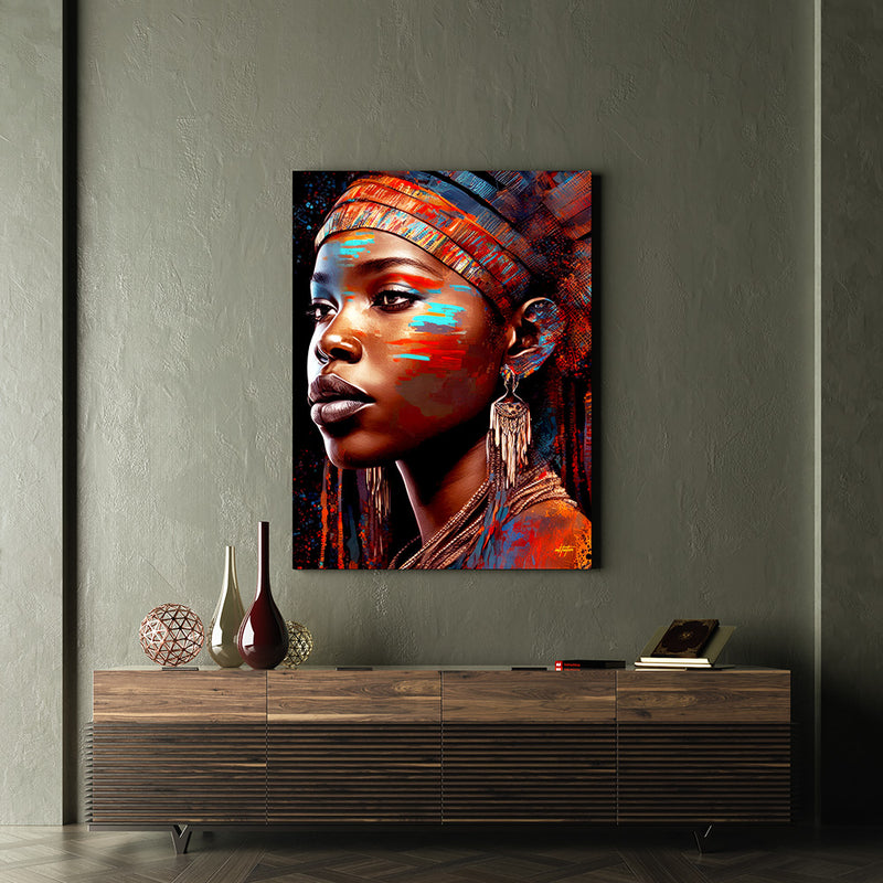 African Elegance woman portrait canvas art