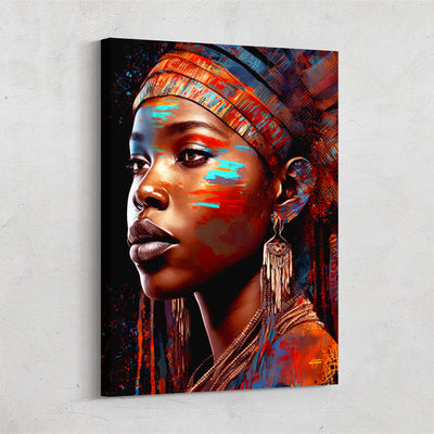 African Tribal woman elegant canvas art