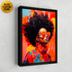 Afro portrait colorful grafitti wall decor framed