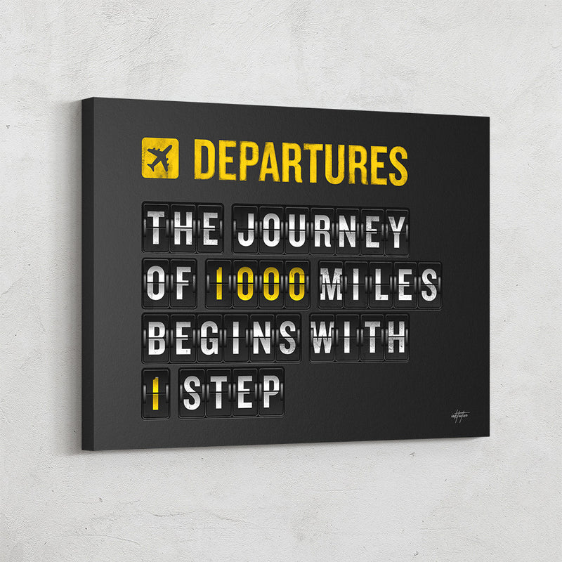 Airport departures split flap flip style motivational art