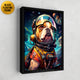 Astro Bulldog Framed canvas art