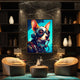 Astro Dog Corgi canvas art in a living room
