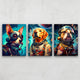 Astro Dogs 3 Piece canvas art set