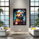 Astronaut Bulldog Canvas art living room