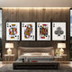 Clubs playing card canvas art set in a bedroom