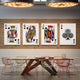 Clubs poker card canvas art set in a kitchen