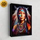 Colorful Native American woman canvas art frame