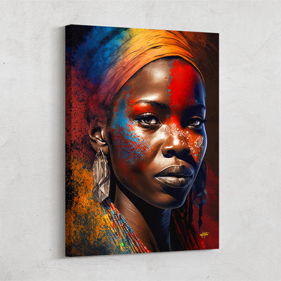 Colorful portrait of an African Woman wall art