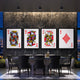 Deck of Diamonds canvas wall art in a dining room