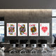 Deck of Hearts canvas art in an office boardroom