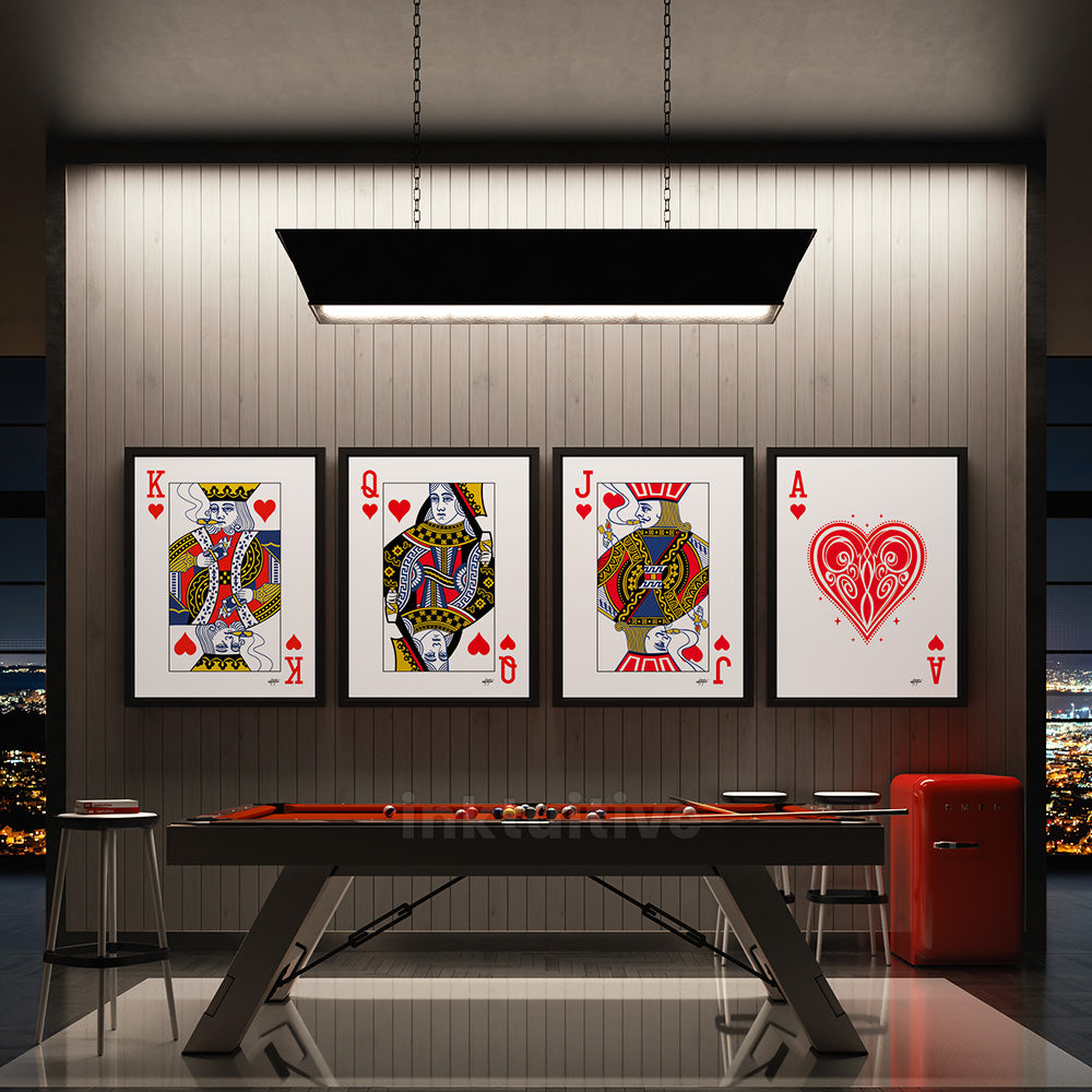 The Deck of Hearts Canvas Art Set: Wield the Power of Expectancy