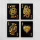 Deck of Hearts playing cards canvas art set