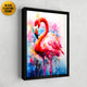 Flamingo watercolor canvas art framed