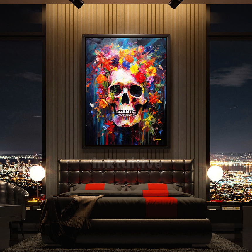 Floral Skull - Canvas Art – Inktuitive