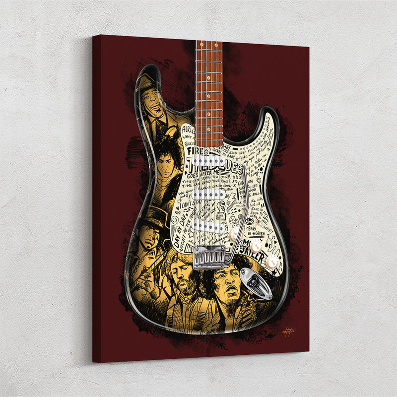 Guitar Heroes electric guitar canvas art