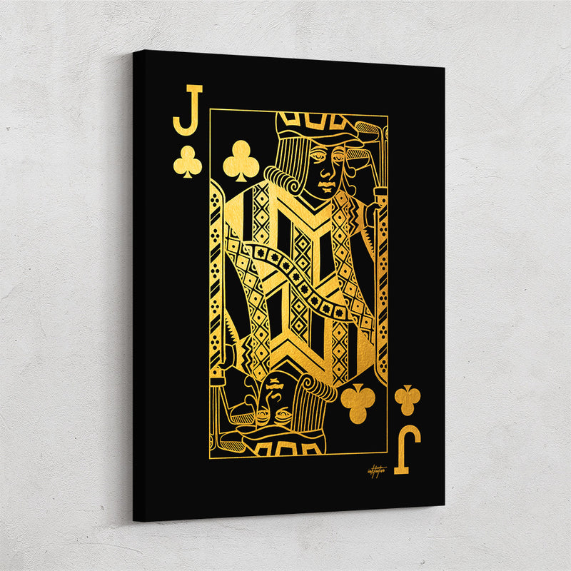Jack of Clubs playing card wall decor gold