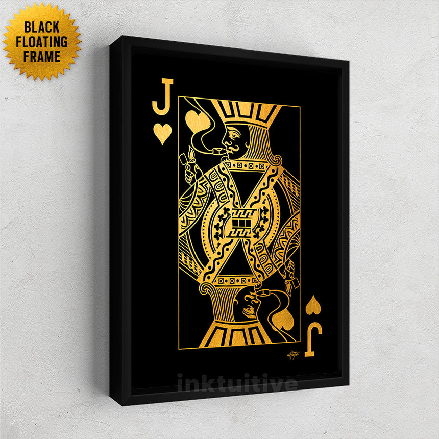 絵画 #Heart of Gold sigeyosi aoki 2022 10 10 Jack of Hearts Canvas Art: Embrace Audacity in Love by Inktuitive