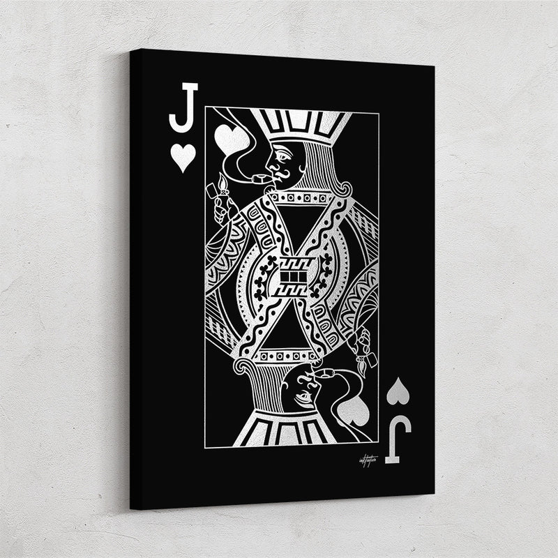 Jack of Hearts silver canvas art