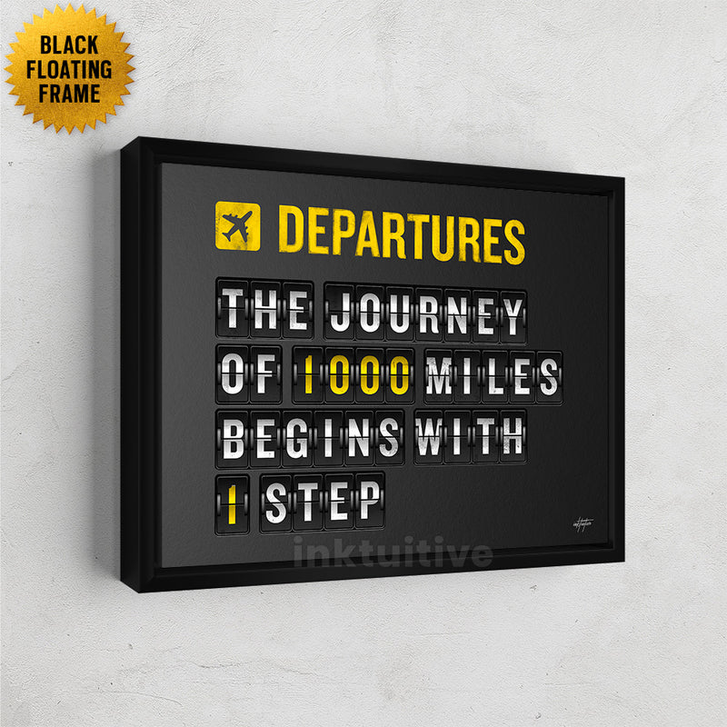 Journey of 1000 miles airport spit flap flip style motivational art