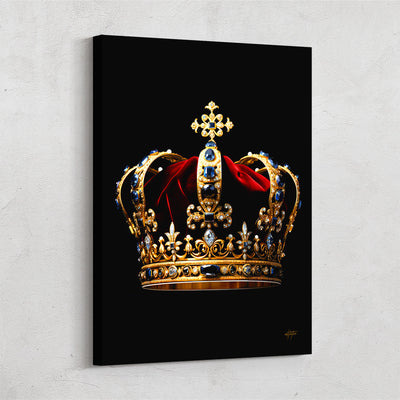 King Gold Crown Canvas Art