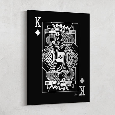 King of Diamonds silver playing card wall art
