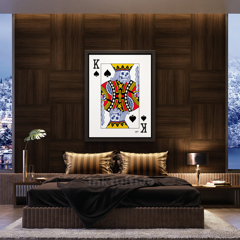 King of Spades wall art in a bedroom