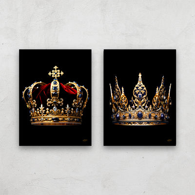 King Queen Crown Canvas Art
