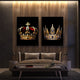 King Queen Gold Crown Canvas Art Living Room