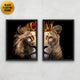Lion King and Lioness Queen framed wall art set