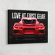 Love at First Gear sports car canvas art